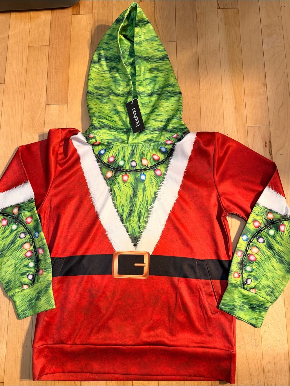 Kids' Green & Red Grinch Hoodie